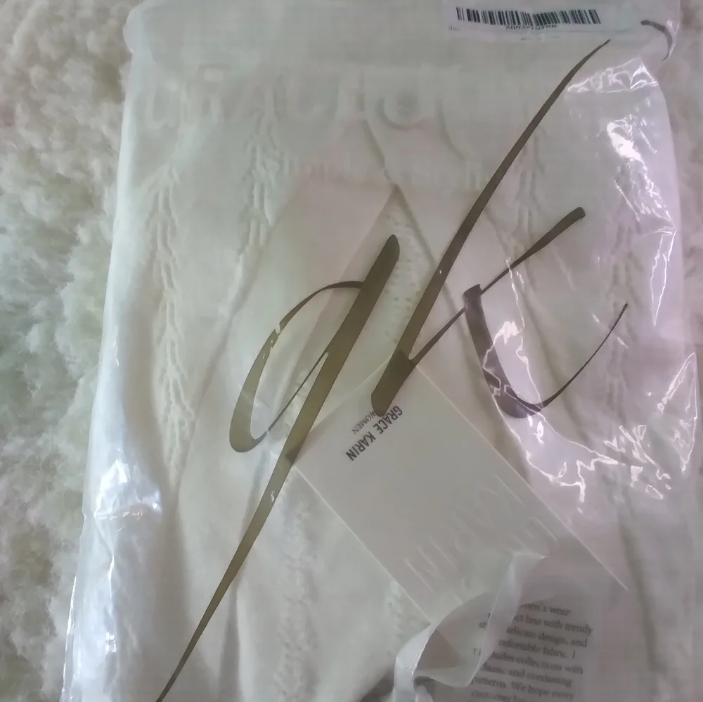 NWT Grace Karin white button down crop sweater XL - Picture 11 of 13